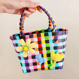 Tulip Flower Woven Handbag for Women