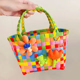 Tulip Flower Woven Handbag for Women