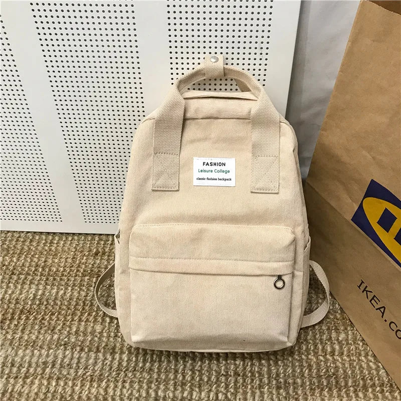 Velvet Backpack Women College School Bags Girls Schoolbags