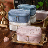 Velvet Cosmetic Bag Large Capacity Star Print Makeup Girls Travel Wash