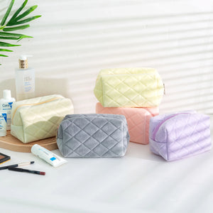 Velvet Cosmetic Case Large Capacity Soft Pillow Bag Girls Portable Storage Bag