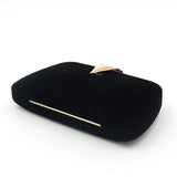 Velvet Evening Handbag Chain Shoulder Bag Leaf Buckle Banquet Purse