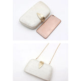 Velvet Evening Handbag Chain Shoulder Bag Leaf Buckle Banquet Purse