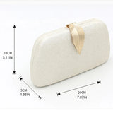 Velvet Evening Handbag Chain Shoulder Bag Leaf Buckle Banquet Purse