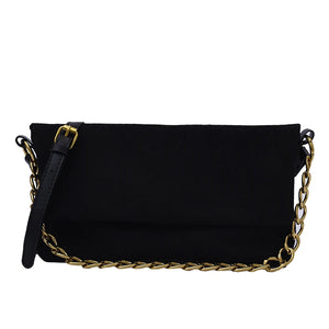 Velvet Handbags Metal Chain Women Shoulder Bag Soft Clutch Solid Shoulder Bags