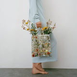 Velvet Handbag Embroidery Flower Tote Bag