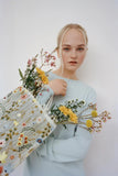 Velvet Handbag Embroidery Flower Tote Bag