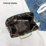 Velvet Handbag for Women Girls Shopper Purses Small flower decor