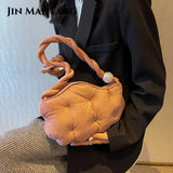 Velvet Pea Shaped Shoulder Bag Women's Puffy Folds Handbags
