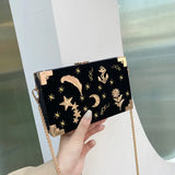 Velvet Embroidery Chain Shoulder Messenger Bag 2022