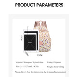 Flower Printing Mini Backpack Waterproof Nylon Women Shoulder Bag