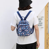 Flower Printing Mini Backpack Waterproof Nylon Women Shoulder Bag