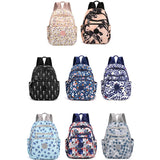 Flower Printing Mini Backpack Waterproof Nylon Women Shoulder Bag