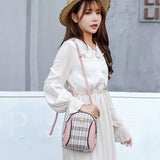 Plaid Mini Backpack Crossbody Bag for Teenage Girl