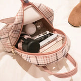 Plaid Mini Backpack Crossbody Bag for Teens