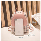 Plaid Mini Backpack Crossbody Bag for Teens