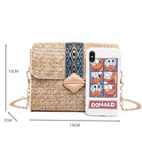 Women's Chain Shoulder Rattan Bag Small Bohemian Handbag