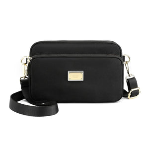 Zipper Shoulder Bag Women Nylon Strap Crossbody Soft Phone Purse & Handbag