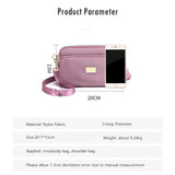 Zipper Shoulder Bag Women Nylon Strap Crossbody Soft Phone Purse & Handbag