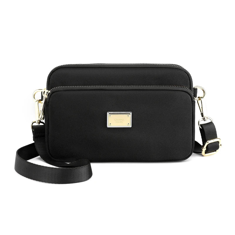 Zipper Shoulder Bag Women Nylon Strap Crossbody Soft Phone Purse & Handbag