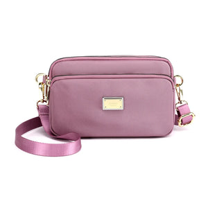 Zipper Shoulder Bag Women Nylon Strap Crossbody Soft Phone Purse & Handbag