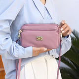 Zipper Shoulder Bag Women Nylon Strap Crossbody Soft Phone Purse & Handbag