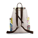 Beaded Embroidered Women Small Canvas Backpacks, Ladies Casual Rucksacks
