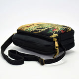 Peacock Sequins Embroidered Women Cotton Shoulder Bag Multi-function