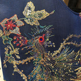 Peacock Embroidered Tote Bag for Women - Retro Casual Shopping Handbag