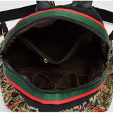 Peacock Sequins Embroidered Canvas Backpack for Women