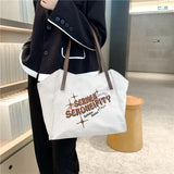 Embroidered Letter Shoulder Bag for Women