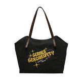 Embroidered Letter Shoulder Bag for Women