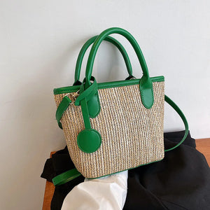 Large Straw Handbag Beach Tote Vacation Shoulder Bags