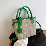 Large Straw Handbag Beach Tote Vacation Shoulder Bags