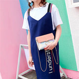Laser Crossbody Bag Chain Bag Autumn Ring Circle Casual Single Shoulder Bags