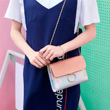 Laser Crossbody Bag Chain Bag Autumn Ring Circle Casual Single Shoulder Bags