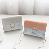 Laser Crossbody Bag Chain Bag Autumn Ring Circle Casual Single Shoulder Bags
