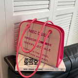 Canvas Crossbody Bag Women Small Shoulder Handbag Tote Travel Letters Portable