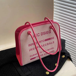 Canvas Crossbody Bag Women Small Shoulder Handbag Tote Travel Letters Portable