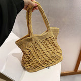Large Capacity Bucket Bag Candy Woven Portable Shoulder Bag