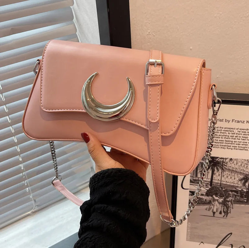Versatile Small Square Bag Solid Handbags Women's Underarm Shoulder Bag