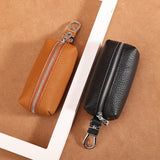 Unisex Cowhide Pouches Key Ring Chains Cow Leather Small Item