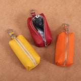 Unisex Cowhide Pouches Key Ring Chains Cow Leather Small Item