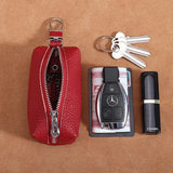 Unisex Cowhide Pouches Key Ring Chains Cow Leather Small Item