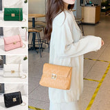Versatile Women Embroider Chain Bag PU Leather Handbags