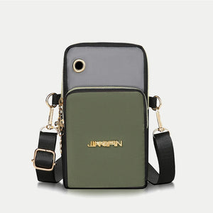 Nylon Crossbody Phone Purse Waterproof Shoulder Bag Multi-Zipper Handbag Clutch