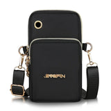 Nylon Crossbody Phone Purse Waterproof Shoulder Bag Multi-Zipper Handbag Clutch