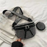 Vertical Square Rhinestones Evening Clutch Party Wedding Chain Purse Handbag