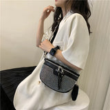 Vertical Square Rhinestones Evening Clutch Party Wedding Chain Purse Handbag