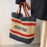 Large Capacity Shoulder Bag Weave Handbag Straw Tote for Women